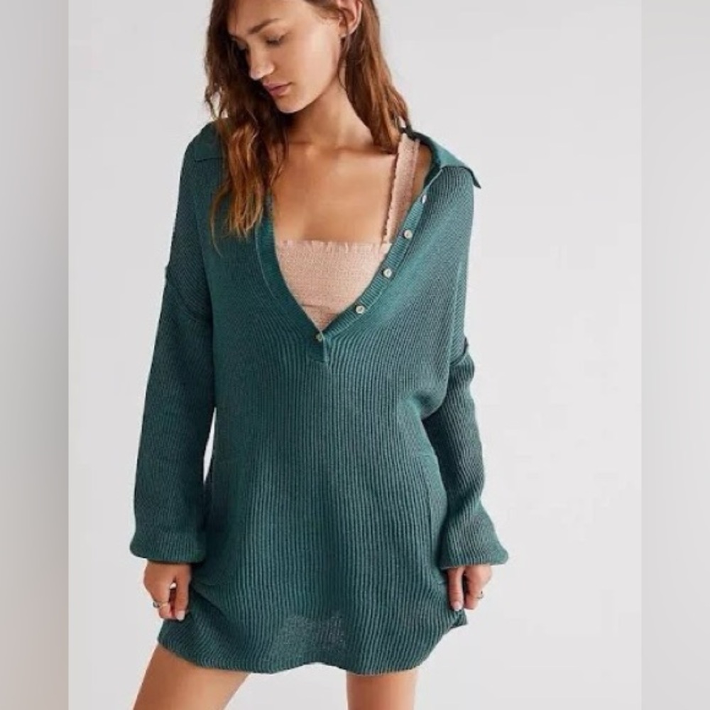 Free People Picnic Sweater Ribbed Mini Dress
